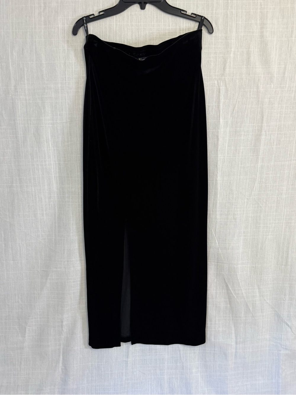 Vintage Velvet Bisou-Bisou Sony Pictures Wardrobe Black Velvet Slit Skirt